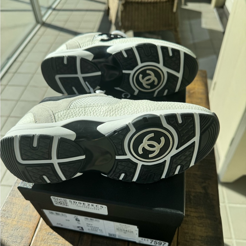 Chanel White and Black Sneakers - Picture 5 of 10